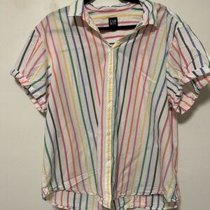 GAP Unisex Multicolor Striped Button Down Shirt